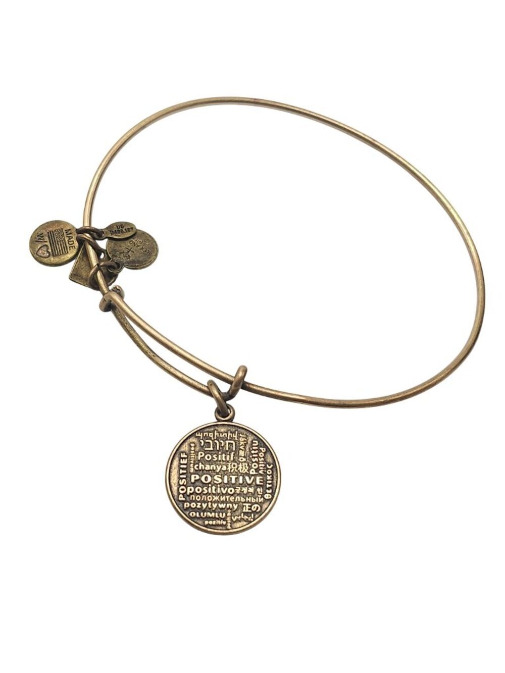 Alex And Ani Positive Is How I LIve Energy Gold-Tone Charm Bracelet 2013